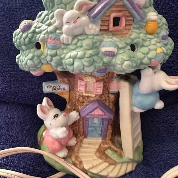 None Other - Easter Bunny Tree Night Light - Pastel Green by